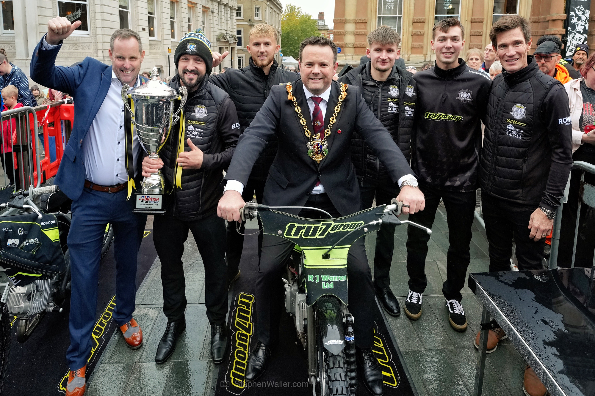 Players, staff and civic leaders at the Town Hall celebration